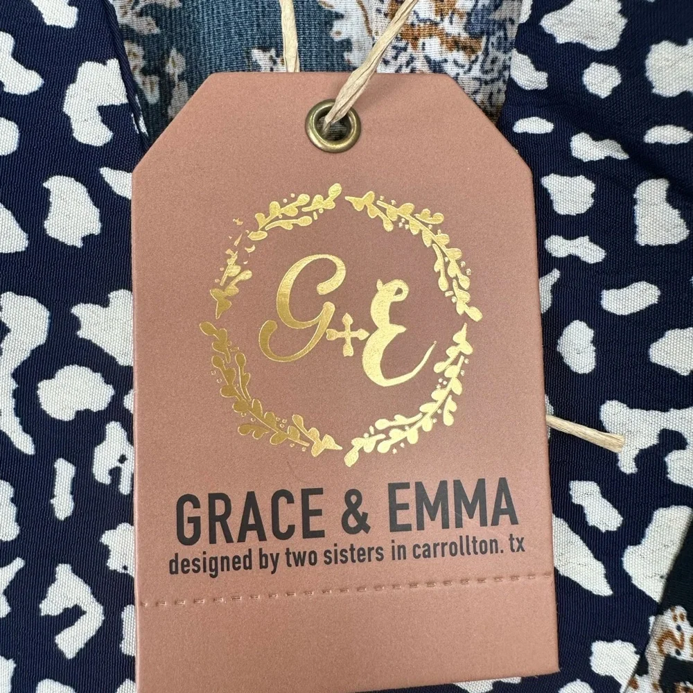 Grace & Emma Paisley Print Boho Bell Sleeve Dress Size 3XL NWT NEW